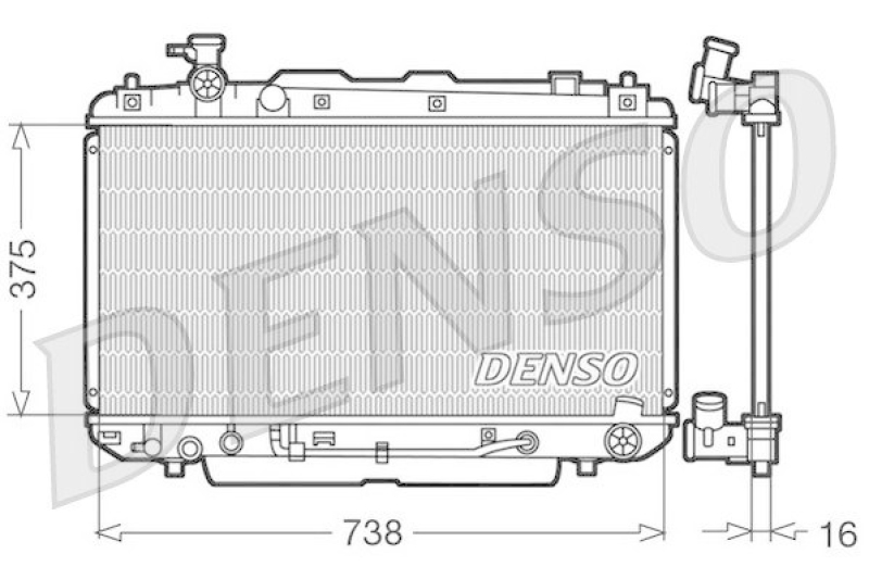 DENSO DRM50022 Kühler TOYOTA RAV 4 II (CLA2_, XA2_, ZCA2_, ACA2_) 2.0 VVTi 4WD (2000 - 2005)