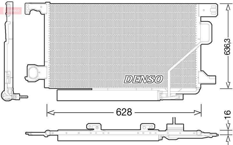 DENSO DCN17023 Kondensator A/C MERCEDES-BENZ C-CLASS (W203) C 180 Kompressor (203.046) (2002 - 2007)