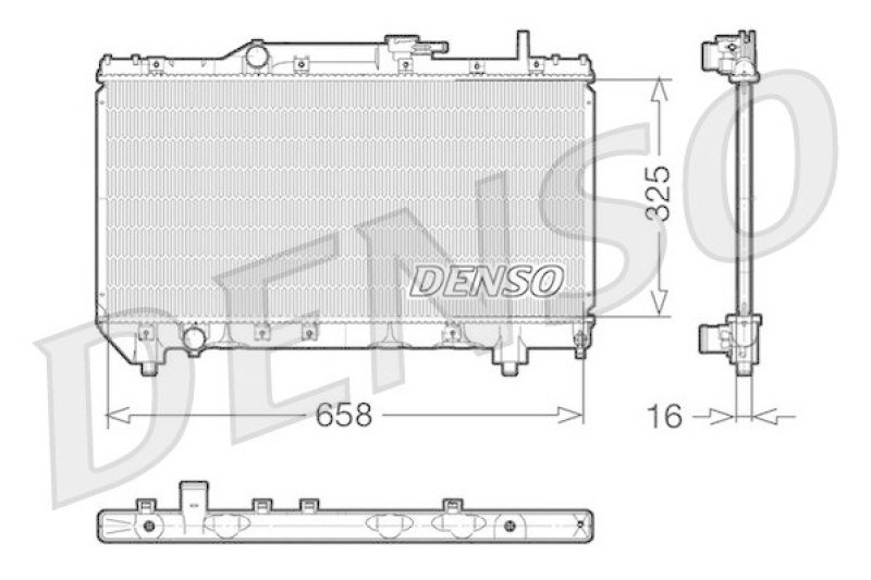 DENSO DRM50028 Kühler TOYOTA CARINA E Sportswagon (_T19_) 1.8 i (AT191_) (1995 - 1997)