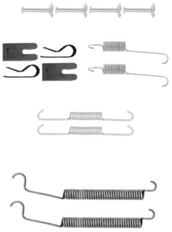 HELLA 8DZ 355 200-911 Zubehörsatz, Bremsbacken für MITSU./SMART