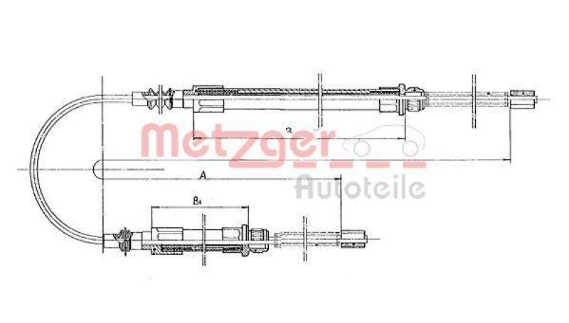 METZGER 1171.1 Seilzug, Feststellbremse für CITROEN/FIAT/PEUGEOT hinten