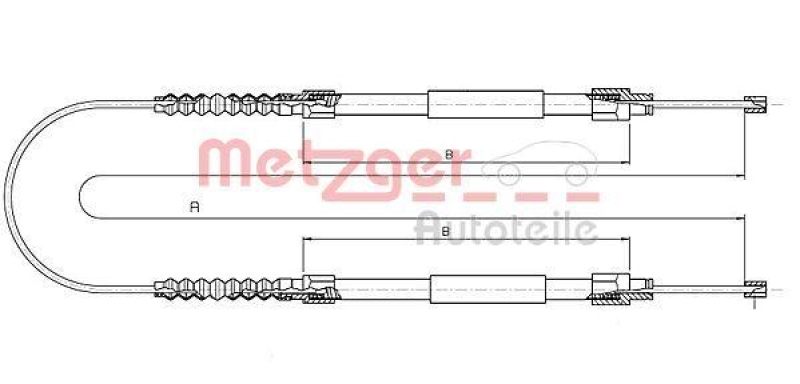 METZGER 1171.11 Seilzug, Feststellbremse für CITROEN/FIAT/PEUGEOT hinten