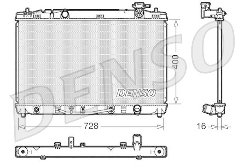 DENSO DRM50041 Kühler TOYOTA CAMRY Saloon (_XV4_) 2.4 VVTi (2006 - 2011)
