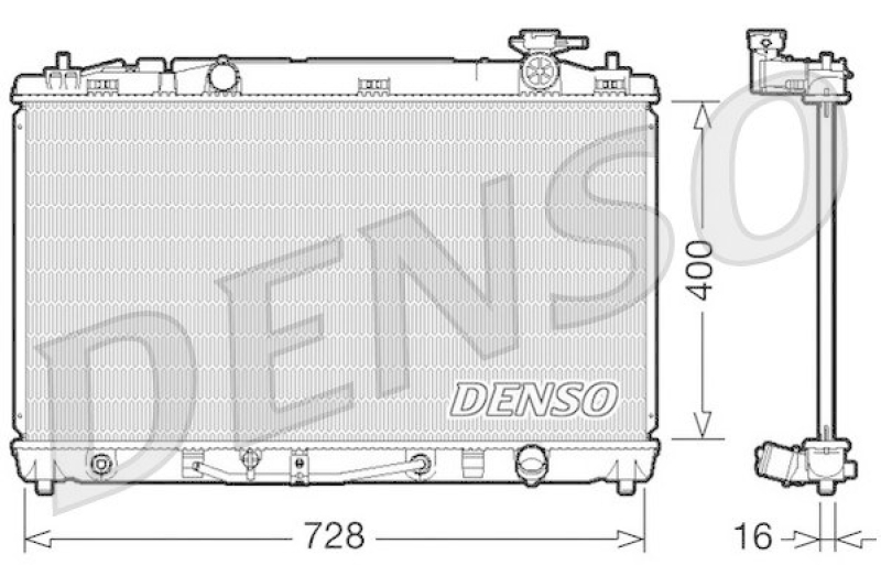 DENSO DRM50042 Kühler TOYOTA CAMRY Saloon (_XV4_) 2.4 VVTi (2006 - 2011)