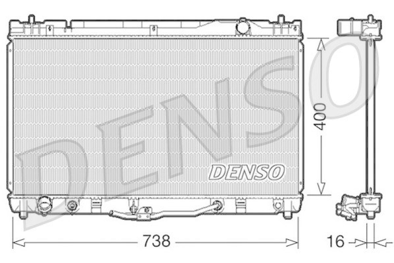 DENSO DRM50043 Kühler TOYOTA CAMRY (MCV3_, ACV3_, _XV3_) 3.0 V6 (2001 - 2006)