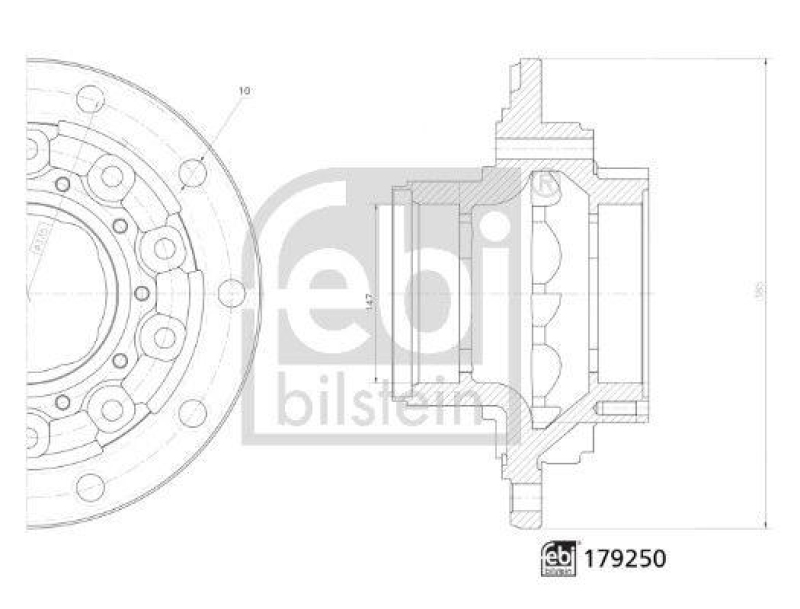 FEBI BILSTEIN 179250 Radnabe ohne Radlager für Scania