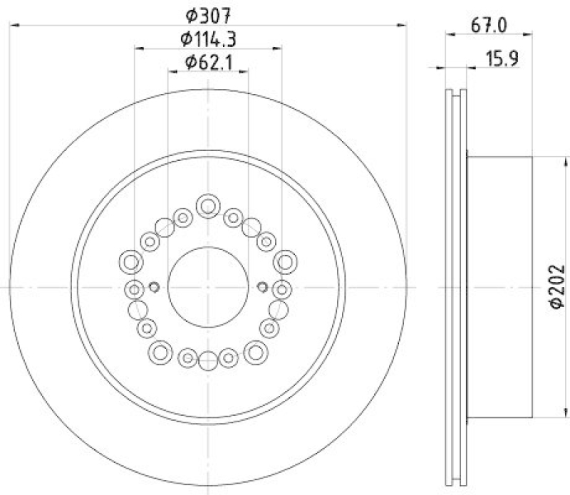 HELLA 8DD 355 113-151 Bremsscheibe für LEXUS