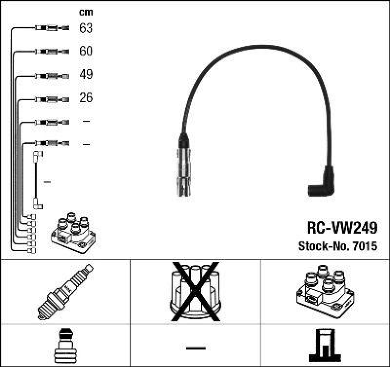 NGK 7015 Zündleitungssatz RC-VW249 |Zündkabel