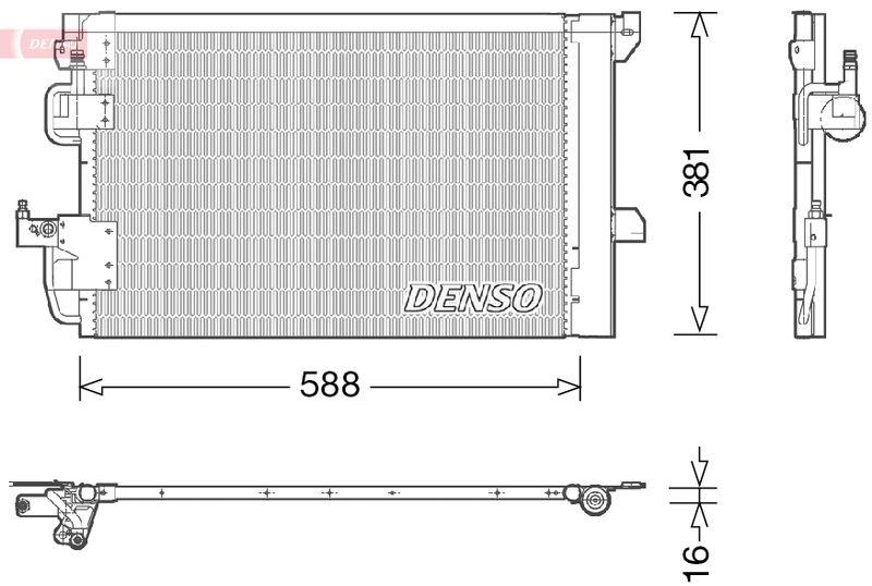 DENSO DCN20007 Kondensator A/C OPEL ASTRA G Hatchback (F48_, F08_) 1.6 16V (1998 - 2005)