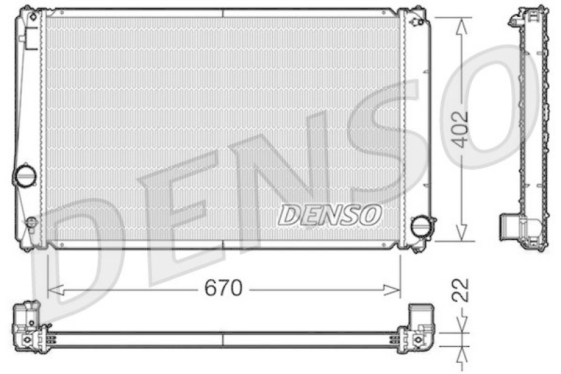 DENSO DRM50053 Kühler TOYOTA RAV 4 III (ACA3_, ACE_, ALA3_, GSA3_, ZSA3_) 2.0 VVT-i 4WD (2006 - )