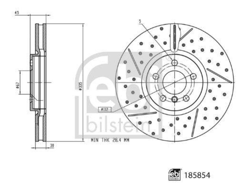 FEBI BILSTEIN 185854 Bremsscheibe für Mini