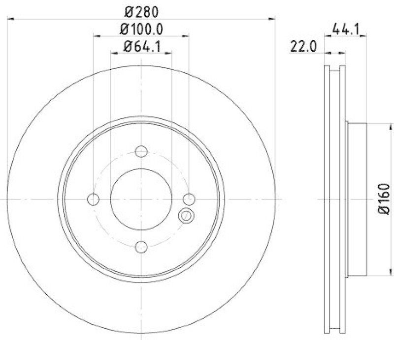 HELLA 8DD 355 113-751 Bremsscheibe für MINI