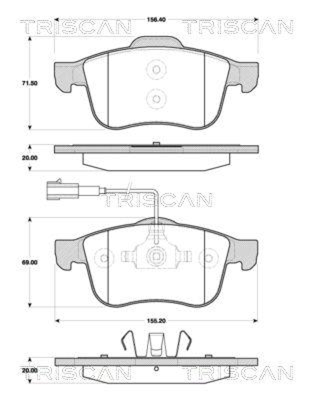 TRISCAN 8110 12017 Bremsbelag Vorne für Alfa 159