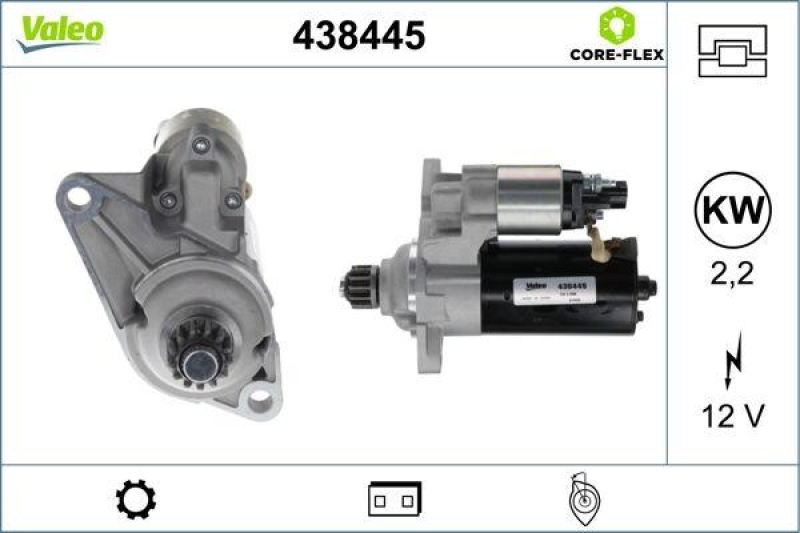 VALEO 438445 Starter - CORE-FLEX - A1- Fabia- P