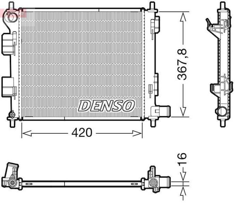 DENSO DRM41022 Kühler HYUNDAI i10 (BA, IA) 1.0 1.0 (01-)