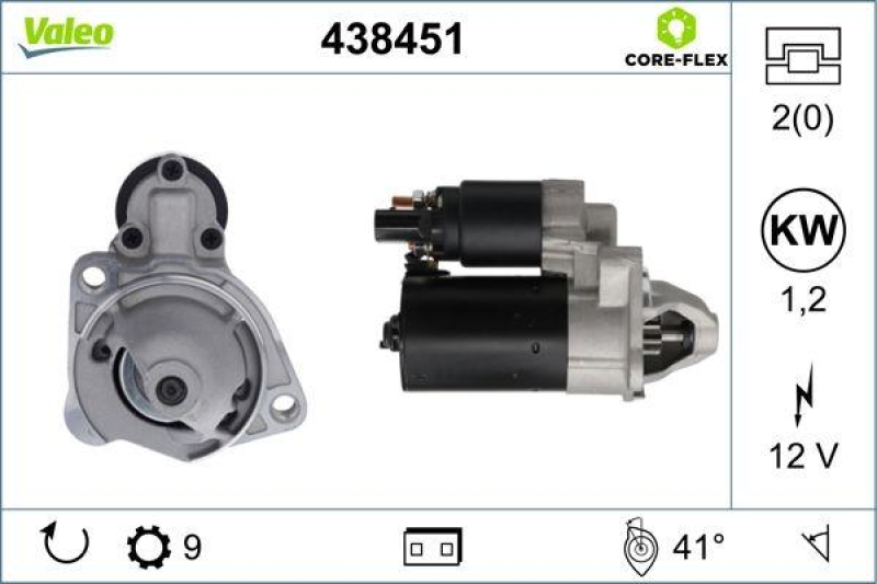 VALEO 438451 Starter - CORE-FLEX - Passat- A4