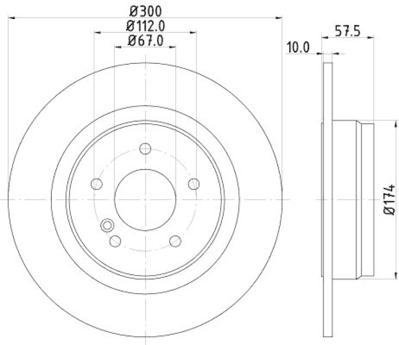 HELLA 8DD 355 114-211 Bremsscheibe für MB