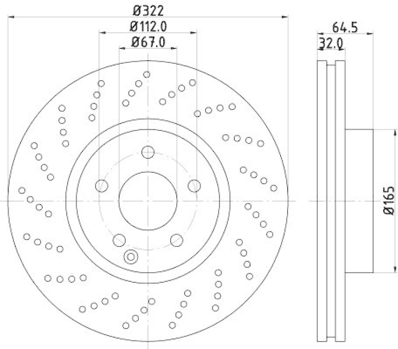 HELLA 8DD 355 114-231 Bremsscheibe für MB