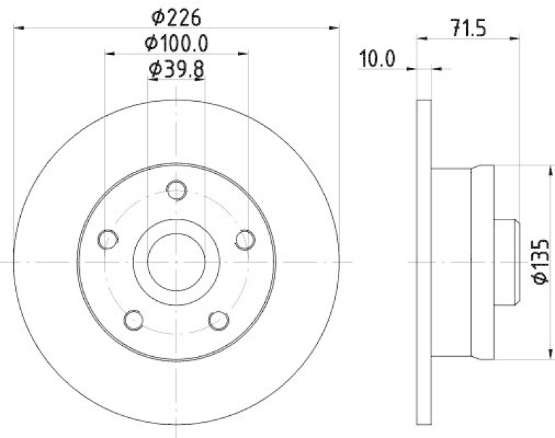 HELLA 8DD 355 102-751 Bremsscheibe für VW/SEAT