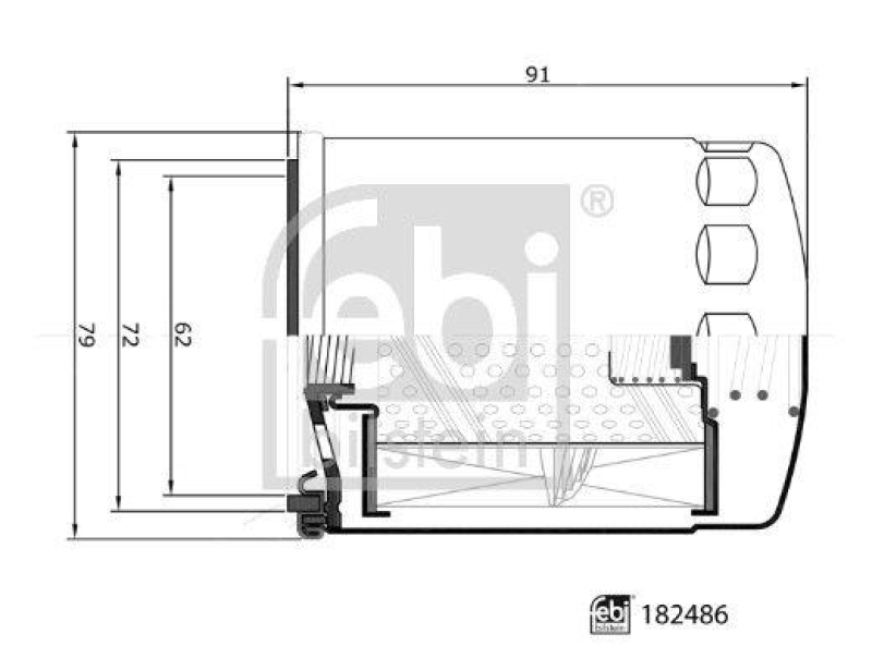 FEBI BILSTEIN 182486 Ölfilter für Caterpillar