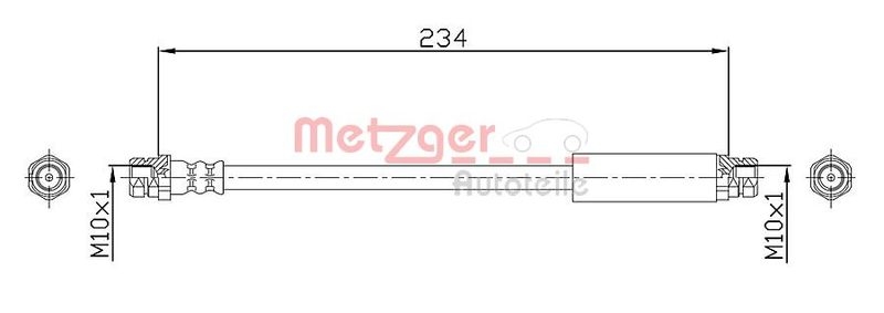 METZGER 4110359 Bremsschlauch für AUDI/SEAT/SKODA/VW HA links/rechts