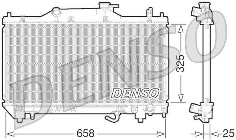 DENSO DRM50067 Kühler TOYOTA AVENSIS VERSO (_CLM2_, _ACM2_) 2.0 VVT-i (2001 - 2009)