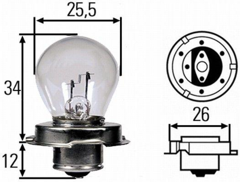 HELLA 8GA 008 899-061 Glühlampe STANDARD