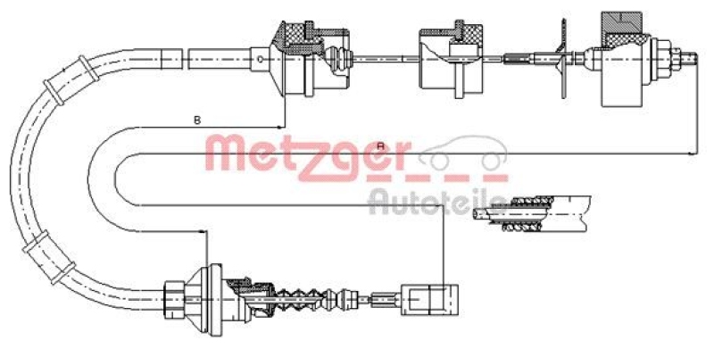 METZGER 1172.8 Seilzug, Kupplungsbetätigung für CITROEN/PEUGEOT