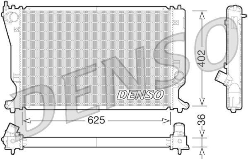 DENSO DRM50073 Kühler TOYOTA AVENSIS Estate (T25) 2.2 D-CAT (2005 - 2008)