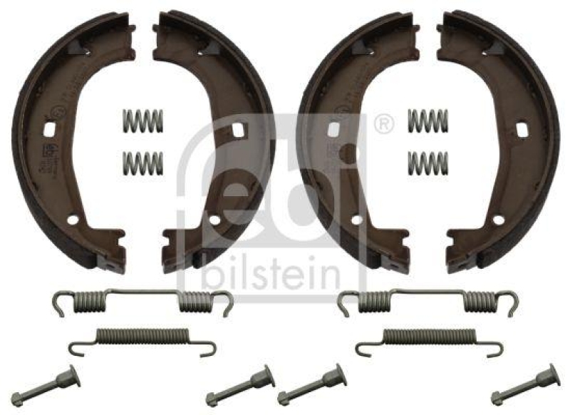 FEBI BILSTEIN 31045 Bremsbackensatz für Feststellbremse, mit Anbaumaterial für BMW