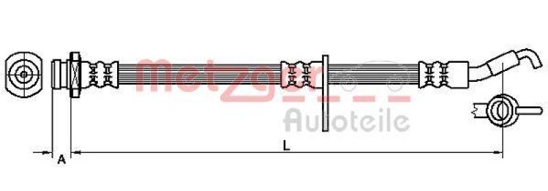 METZGER 4110490 Bremsschlauch für FIAT VA links/rechts