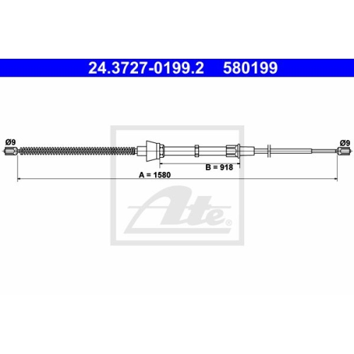 ATE 24.3727-0199.2 Seilzug Feststellbremse