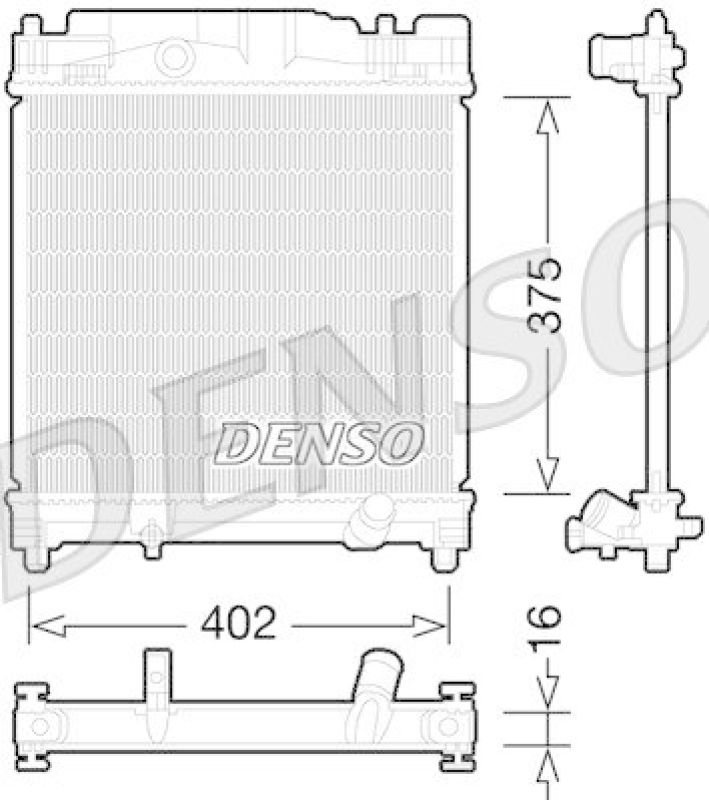 DENSO DRM50077 Kühler TOYOTA IQ (KPJ1_, NGJ1_, KGJ1_, NUJ1_) 1.0 (2009 - )