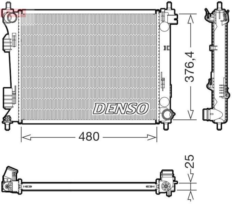 DENSO DRM41037 Kühler KIA RIO III (UB) 1.4 CRDi (11-17)