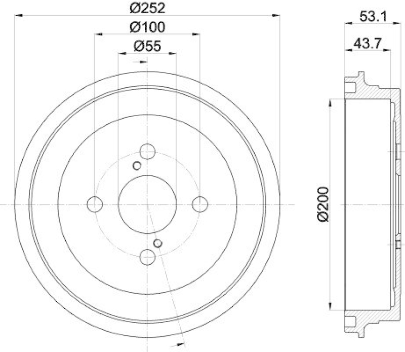 HELLA 8DT 355 301-901 Bremstrommel für TOYOTA