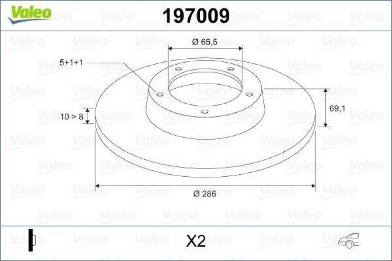 VALEO 197009 Bremsscheibe