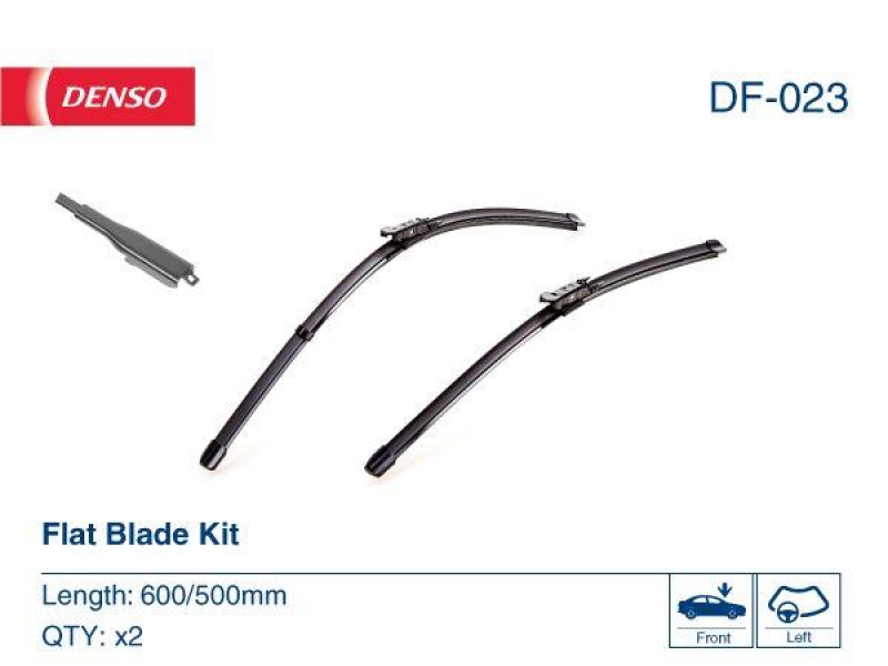 DENSO DF-023 Wischer Flat Blade Kit LAND ROVER Freelander 2 2.2 TD4 4x4 (BJ: 2007 - 2014)