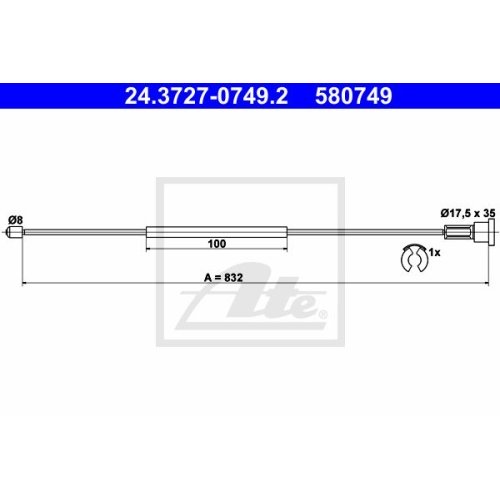 ATE 24.3727-0749.2 Seilzug Feststellbremse