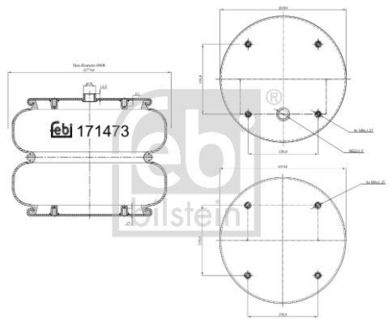 FEBI BILSTEIN 171473 Luftfederbalg für DAF