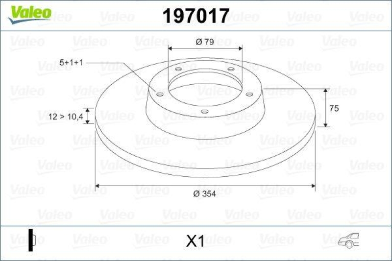 VALEO 197017 Bremsscheibe