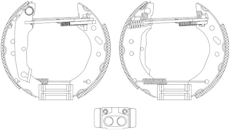 HELLA 8DB 355 005-011 Bremsbackensatz für FORD