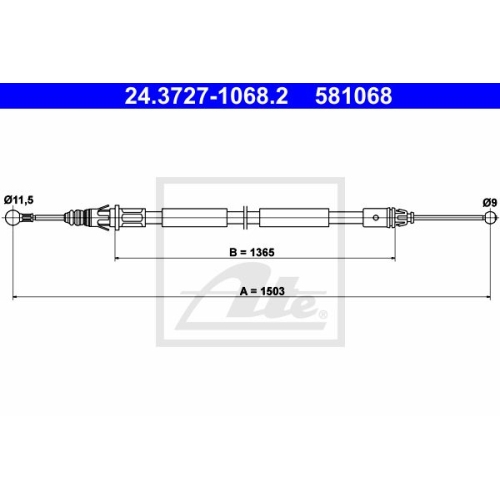 ATE 24.3727-1068.2 Seilzug Feststellbremse