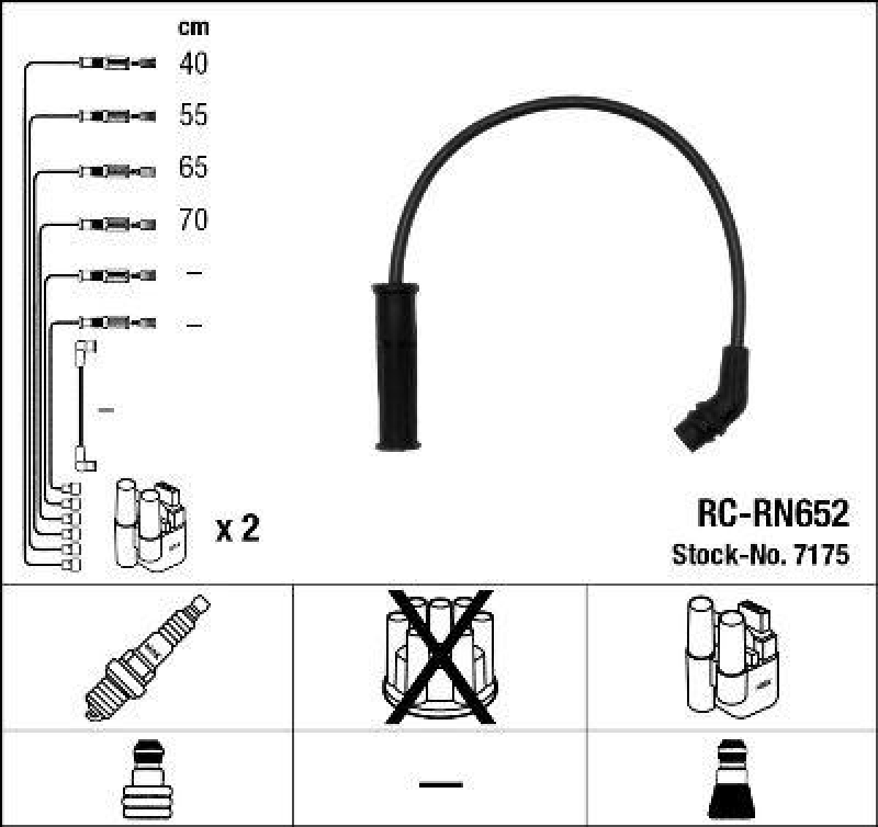 NGK 7175 Zündleitungssatz RC-RN652 |Zündkabel