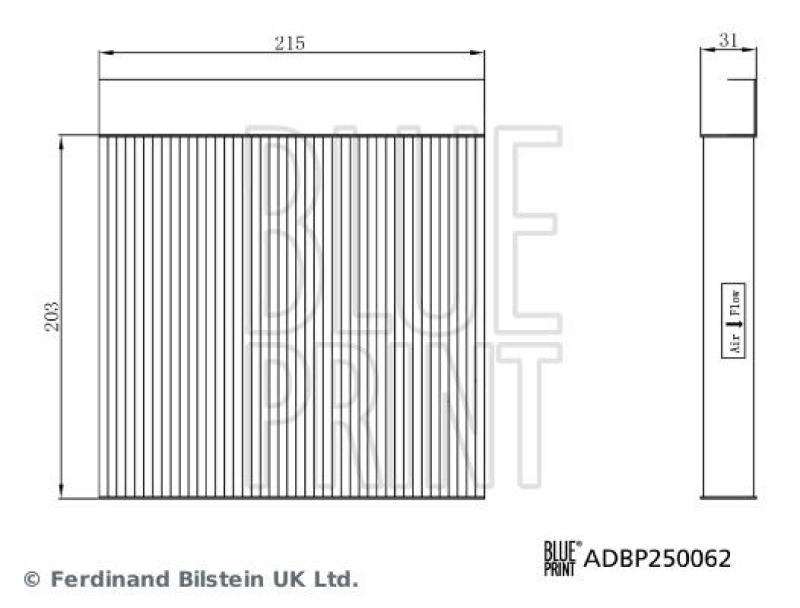 BLUE PRINT ADBP250062 Innenraumfilter f&uuml;r MG