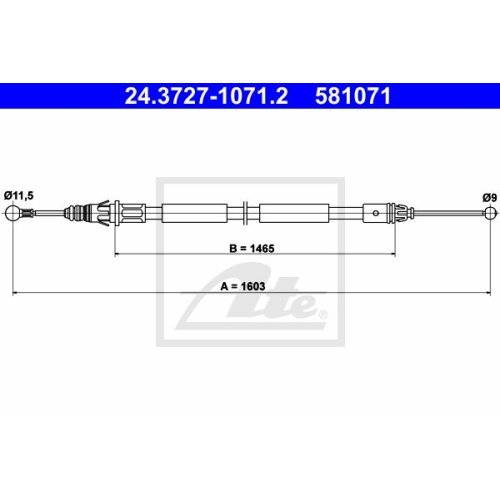 ATE 24.3727-1071.2 Bremsseil für NISSAN OPEL RENAULT