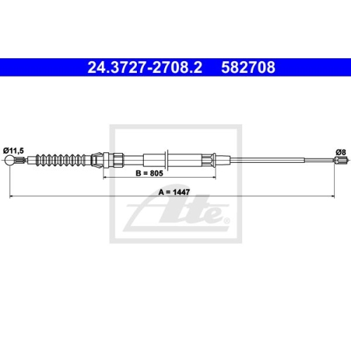 ATE 24.3727-2708.2 Seilzug Feststellbremse
