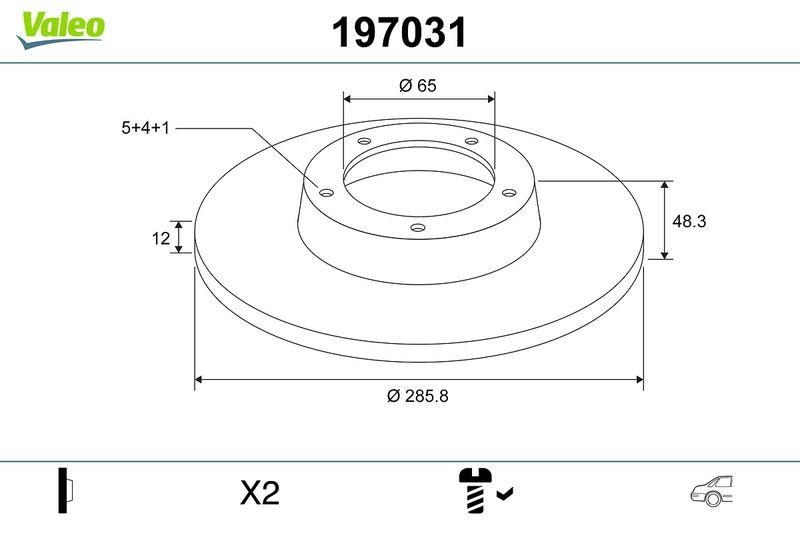 VALEO 197031 Bremsscheibe