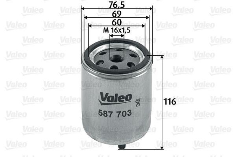 VALEO 587703 Kraftstofffilter, Diesel