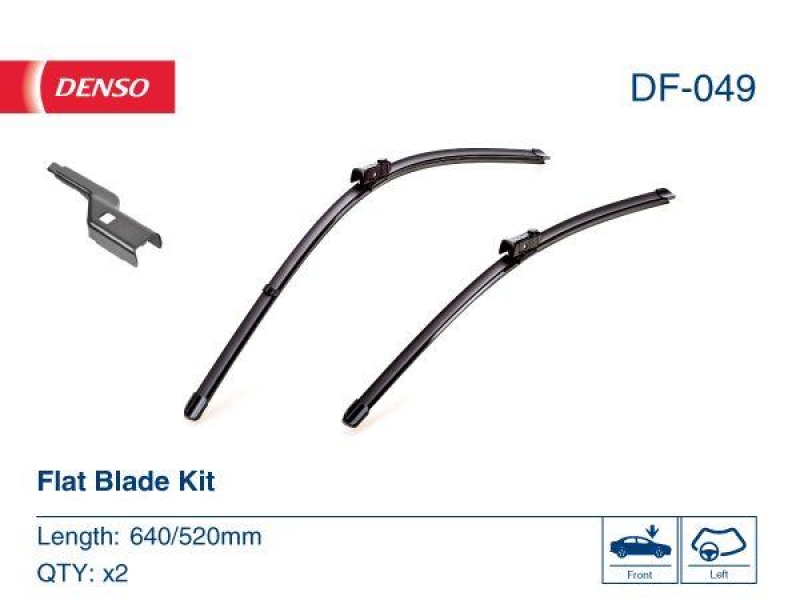 DENSO DF-049 Wischer Flat Blade Kit AUDI A6 Avant 2.0 TDI (BJ: 2013 - )