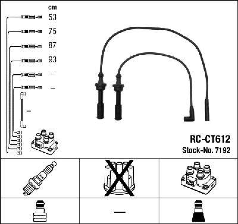 NGK 7192 Zündleitungssatz RC-CT612 |Zündkabel